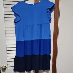 Blue Tiered Kids Dress